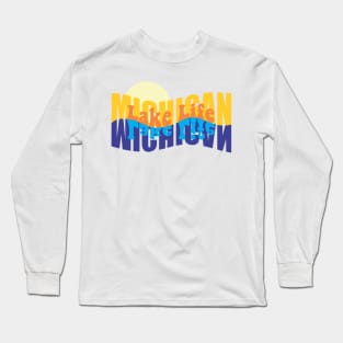 Michigan Lake Life Artwork Long Sleeve T-Shirt